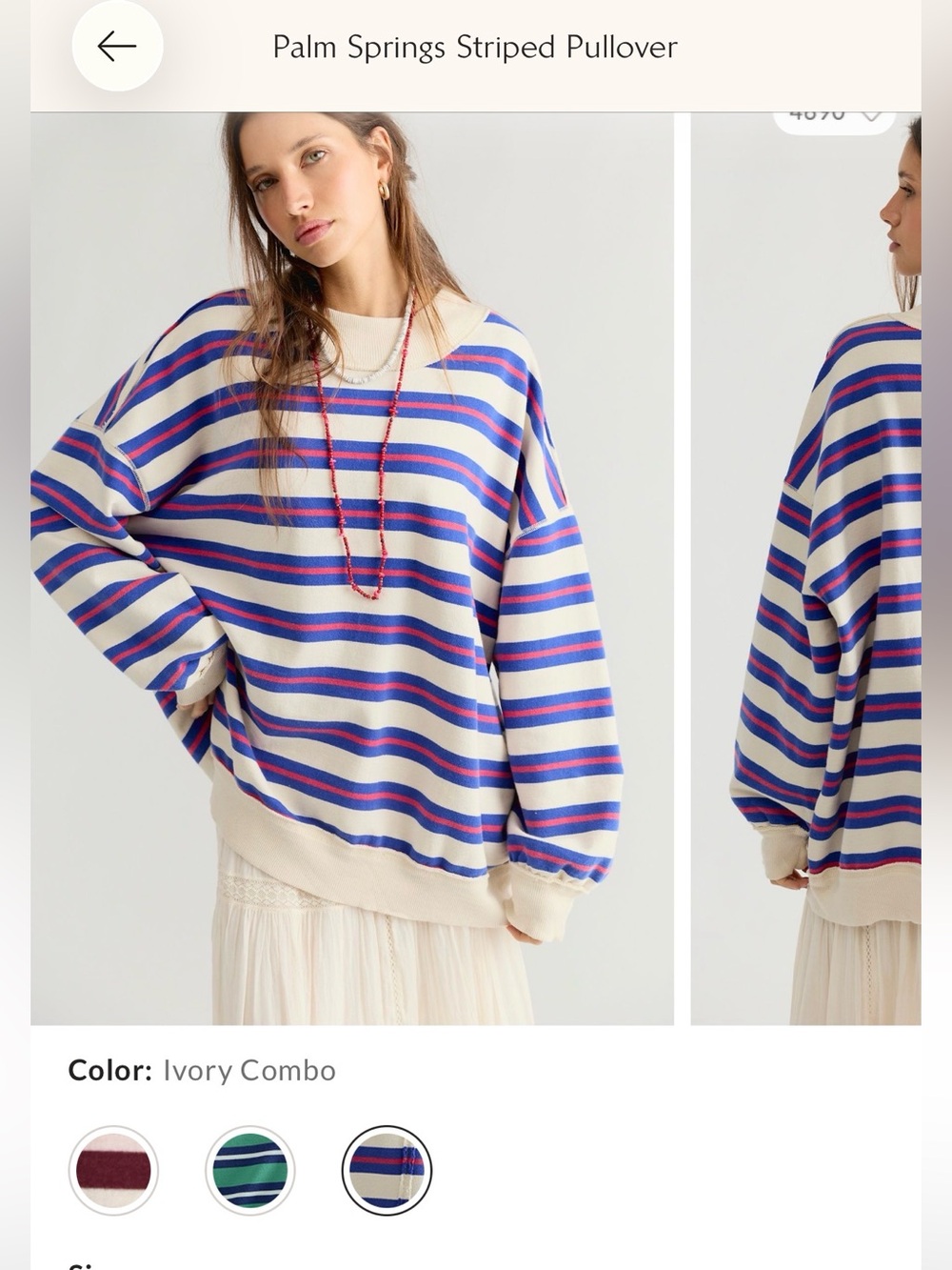 New without tag! Free People Palm Striped Sweater
